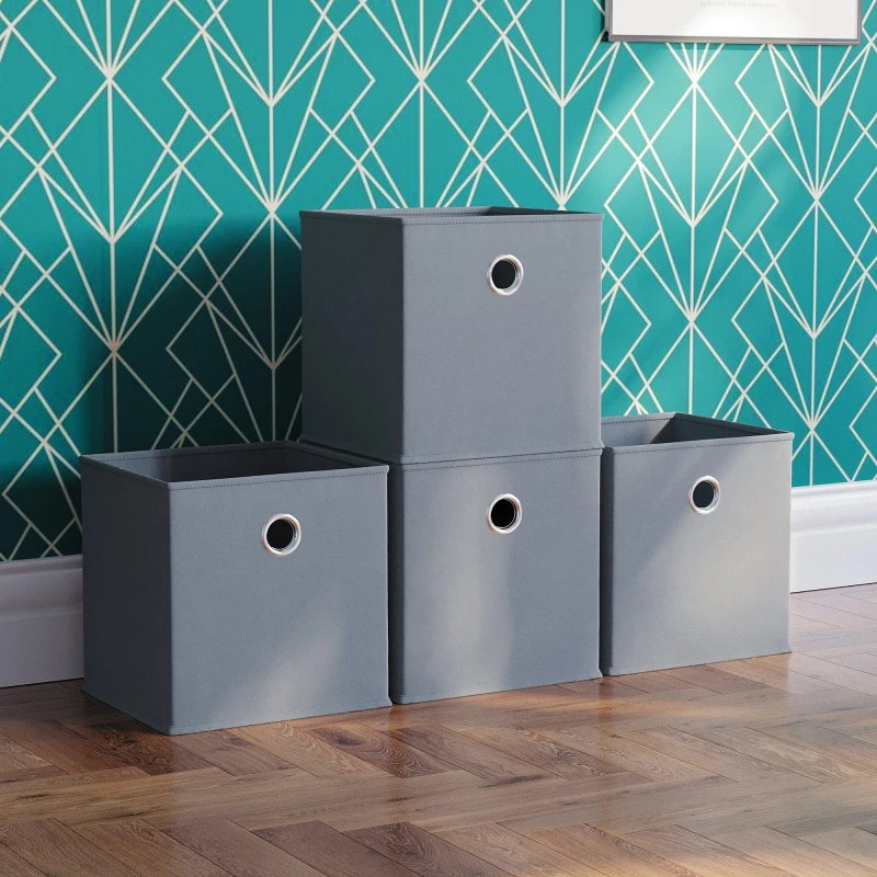 Image of Lassic Vida Designs Durham Cube Storage Basket Set of 4 Grey unisex Set of 4