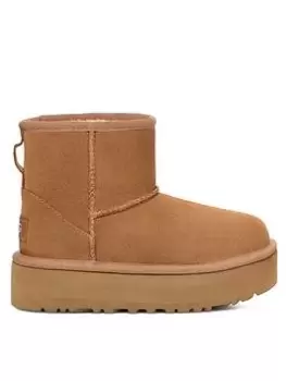 Image of UGG Kids Classic Mini Platform Classic Boot, Brown, Size 1 Older