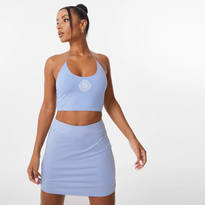 Image of Slazenger Sofia Richie Halter Crop Top - Blue Blue 10