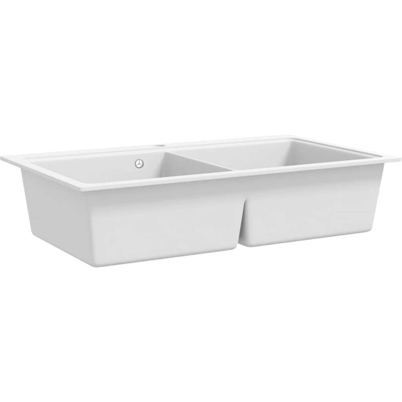 Image of VIDAXL Vidaxl - Overmount Kitchen Sink Double Basin Granite Cream White 8718475941453