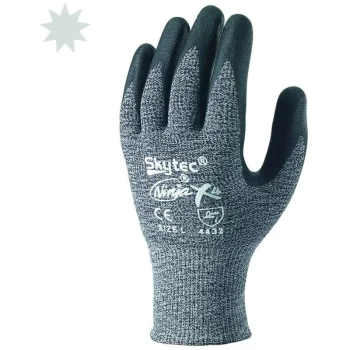 image of Cut Resistant Gloves, Bi-polymer Coated, Grey/Black, Size 8 - Skytec