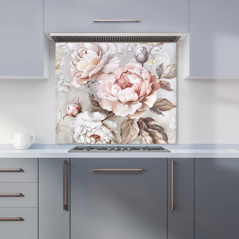 Image of Warren Reed - Designer Vintage Rose Elegance Kitchen Splashback Size: 600mm x 750mm Multicolor Unisex 600mm x 750mm