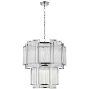 Image of Zumaline Lighting - Zumaline Sergio Pendant Ceiling Light, Chrome, 8x E14