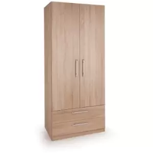Image of Holborn Oak Bedroom Furniture Range - 2 Door 2 Drawer Wardrobe