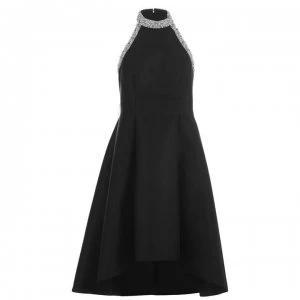 Image of Adrianna Papell Embellished Halter Dress - Black