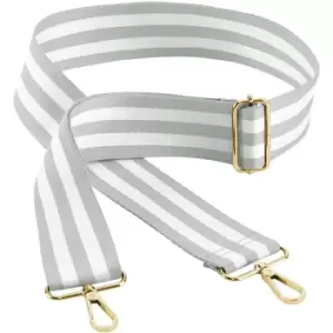 image of Boutique Striped Adjustable Bag Strap (One Size) (Light Grey/White) - Bagbase