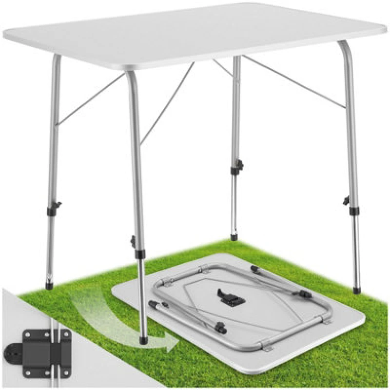 Image of Tectake 1 Camping Table - Foldable, 80 X 60 X 68cm - Grey