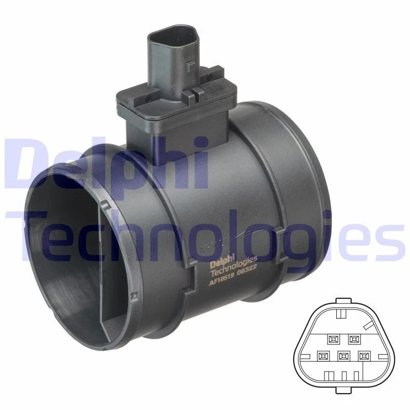 Image of DELPHI AF10519-12B1 Mass air flow sensor with housing Air Mass Sensor (3926)