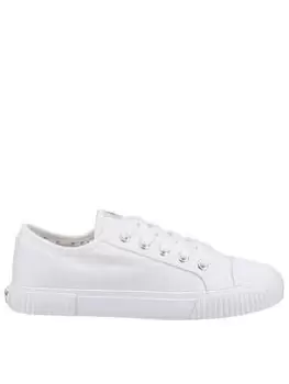 Image of Hush Puppies Hush Puppies Brooke Canvas Plimsolls - White, Size 4, Women