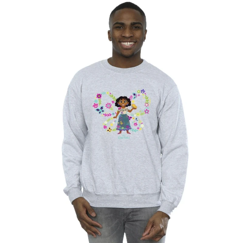 Image of Disney Men Encanto Mirabel Butterfly Sweatshirt in Grey Size: Small Grey S Male 5063153609907