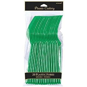 image of Green Forks Plastic (Pack of 20)