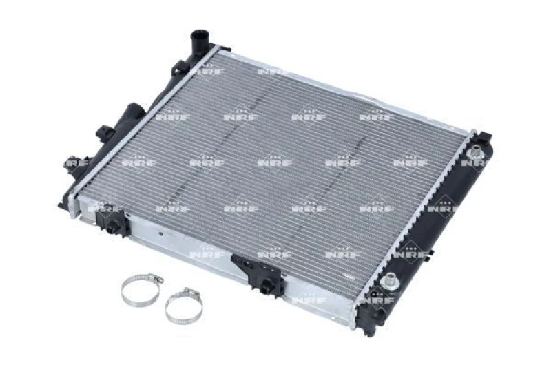 Image of NRF 526573 Engine radiator EASY FIT Brazed cooling fins, Aluminium, with mounting parts Aluminium Radiator,engine cooling (470)