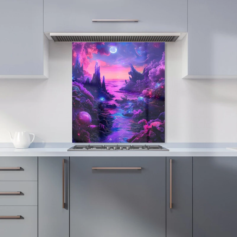 Image of Designer Kitchen Splashbacks Elena Sable: 00055 Kitchen Splashback Size: 700mm x 650mm Multicolor Unisex 700mm x 650mm