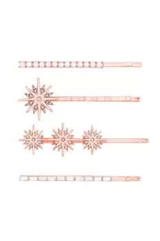 Image of Rose Gold Purple Celestial And Baguette Slides - Pack of 4