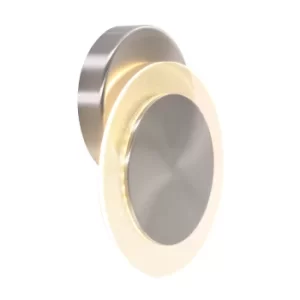 Image of Lido Integrated LED Wall Light Steel Brushed, Transparent Machined