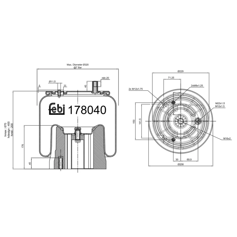 Image of FEBI BILSTEIN 178040 Boot, air suspension Boot,air suspension (324)