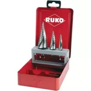 Image of RUKO 101026E Step drill bit set 3 Piece 4 - 12 mm, 4 - 20 mm, 4 - 30 mm HSS Triangular shank 1 Set
