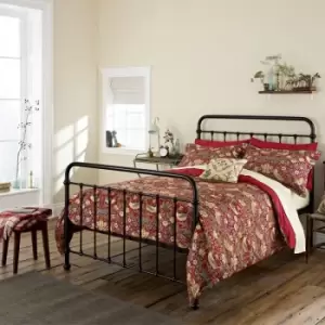 Image of William Morris Bedding, Strawberry Thief Kingsize Duvet Cover, Crimson