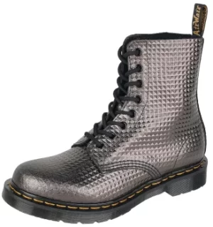 Image of Dr. Martens 1460 Pascal Gunmetal Stud Emboss Leather 8 Eye Boot Boot Bronze coloured