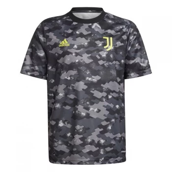 Image of adidas Juventus Pre Match Shirt 2021 2022 - Grey/Black