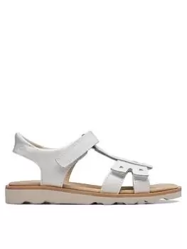 Image of Clarks Crown Beat Kid Sandal, White, Size 11 Younger