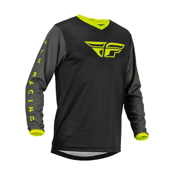 Image of Fly Racing MX Jersey F-16 Black Grey Hi-Vis Size XL