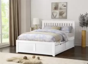 Image of Flintshire Pentre 4ft6 Double White Wooden 2 Drawer Bed Frame