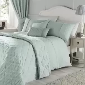 Image of Dreams & Drapes Nouveau Fan Art Deco Woven Jacquard Duvet Cover Set, Duck Egg, Single