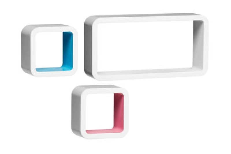 Image of Orsina Set Of Three Varied White Wall Cubes