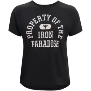 Image of Under Armour Project Rock T Shirt Womens - Black