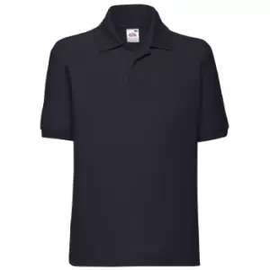 Image of Fruit Of The Loom Childrens/Kids Unisex 65/35 Pique Polo Shirt (Pack of 2) (9-11) (Deep Navy)