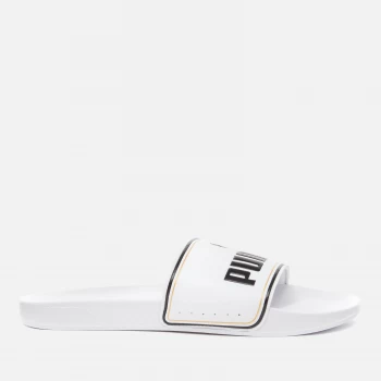 image of Puma Mens Leadcat Slide Sandals - Puma White/Puma Team Gold/Puma Black - UK 8