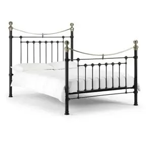 image of Julian Bowen Victoria Satin Black Bed 135cm