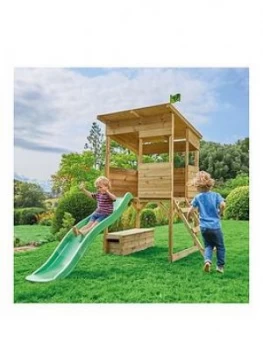 Image of Tp Tree Tops Wooden Playhouse With Slide