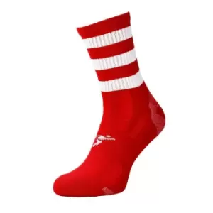 image of Precision Unisex Adult Pro Hooped Football Socks (7 UK-11 UK) (Red/White)