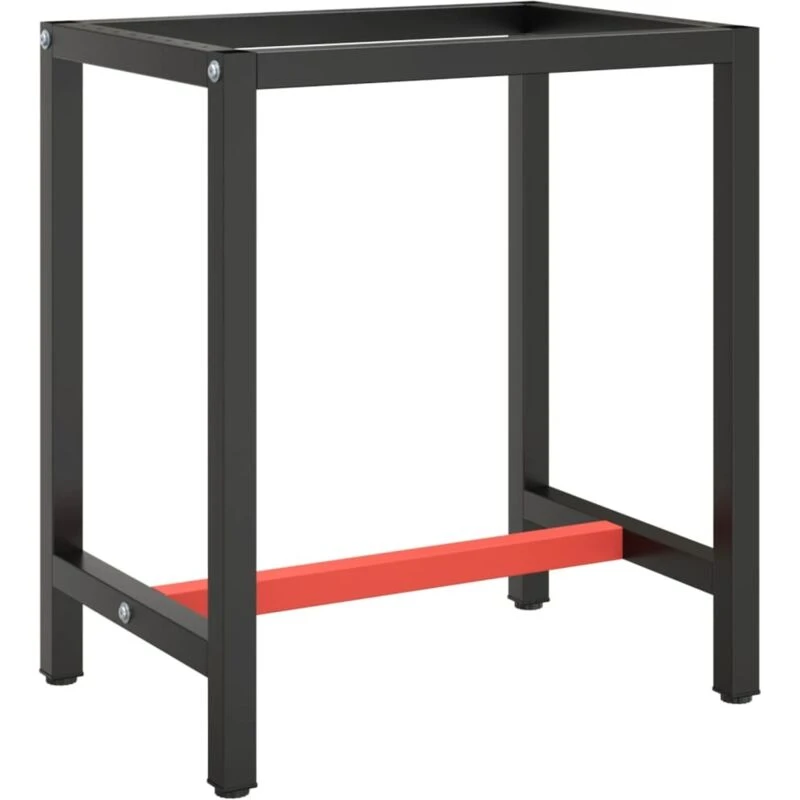 Image of VIDAXL Vidaxl - Work Bench Frame Matte Black and Matte Red 70x50x79cm Metal 8720286816356