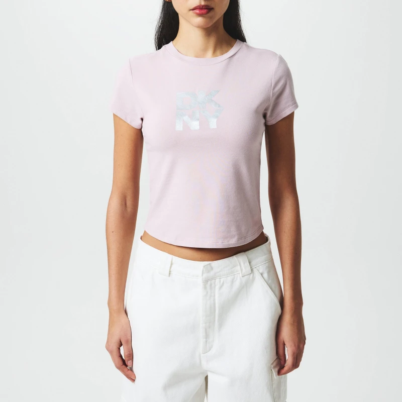 Image of DKNY Logo Baby Tee - Pink Pink 8