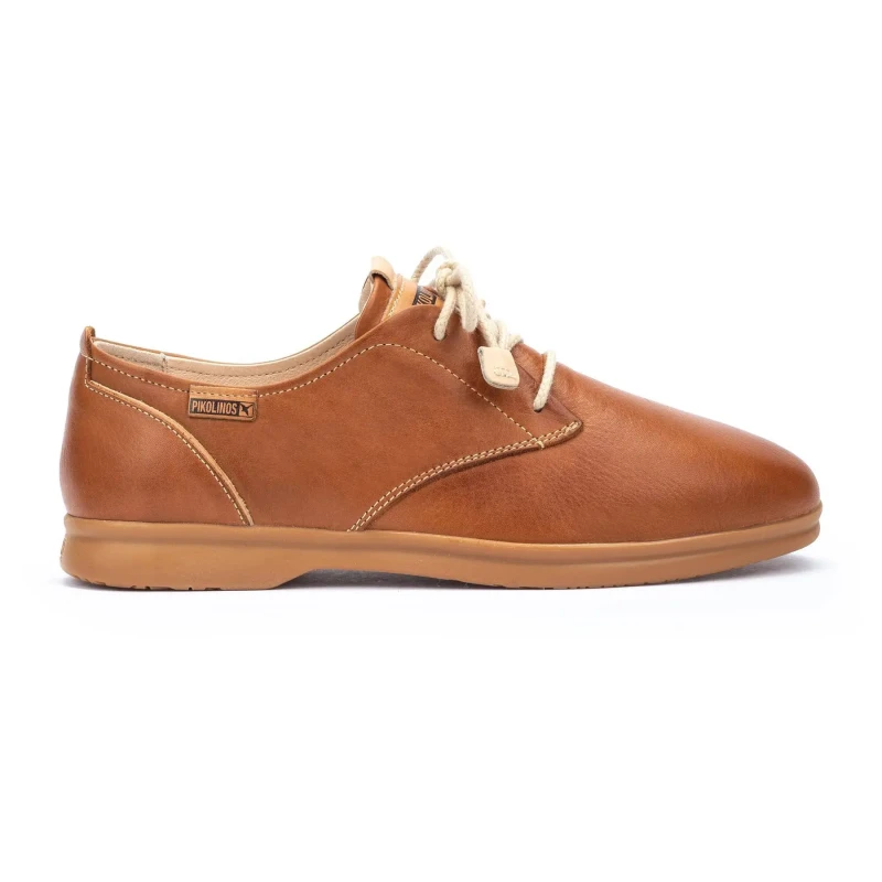 Image of Pikolinos Gandia W2Y-4787 Leather Womens Lace Up Shoes - Brandy - Size:UK 4-4.5