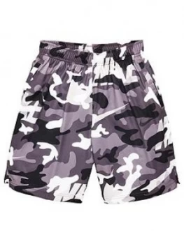 image of Boys, Nike Kids Dry Camo Shorts - Grey/White, Size XL, 13-15 Years