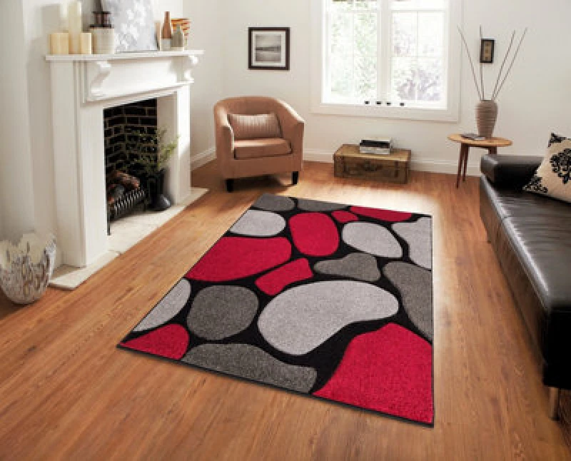 Image of Smart Living Smart Living Modern Hand Carved Multicolour Soft Thick Area Rug - Stone in Black Size: 160cm x 230cm Black 160cm x 230cm Unisex 1000000