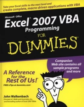 Image of Excel 2007 Vba Programming for Dummies by John Walkenbach Paperback