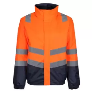 Image of Regatta Mens Bomber Waterproof Hi-Vis Jacket (3XL) (Orange/Navy)