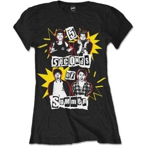 Image of 5 Seconds of Summer - Punk Pop Photo Womens Large T-Shirt - Black