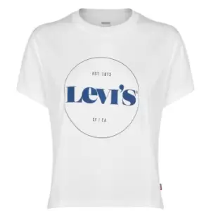 Image of Levis Varsity Crop T Shirt - White