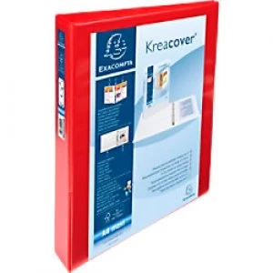 Image of Exacompta Presentation Ring Binder Polypropylene A4+ 4 ring 25mm Red Pack of 10
