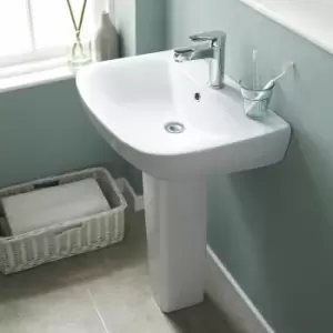 Image of Ava Basin and Full Pedestal 545mm Wide - 1 Tap Hole - Nuie