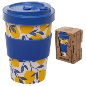 Image of Amalfi Lemon Reusable Screw Top Bamboo Composite Travel Mug