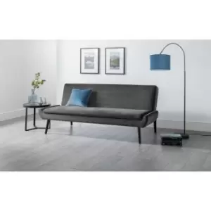 Image of Gaudi - Modern Grey Velvet Sofa Bed with Black Solid Wood Legs