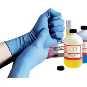 Image of Polyco Finite Disposable Gloves, Blue, Nitrile, Powder Free, Textured Fingertips - Blue