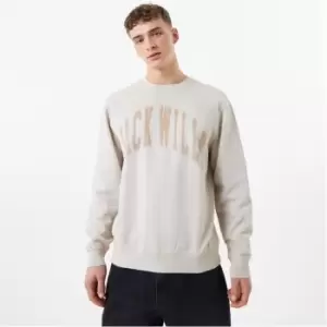 image of Jack Wills Uneven Dye Crew Sweatshirt - Beige